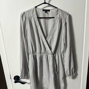 Honey Punch Gray Long Sleeve Wrap Dress Size Large